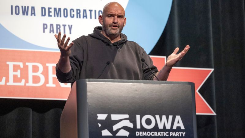 Sen. John Fetterman hits the trail in Iowa as he finds his footing again